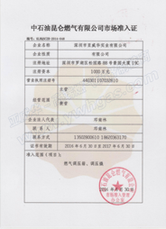 ��ʯ������ȼ�����޹�˾�г�׼��֤